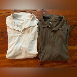 Old Navy Classic White and Brown Polo Shirts